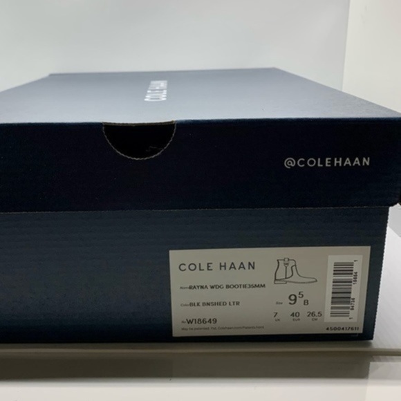 NEW Cole Haan Boots Ankle Booties Black Suede Hidden Wedge Women’s Shoes Sz 9.5 - Picture 12 of 12